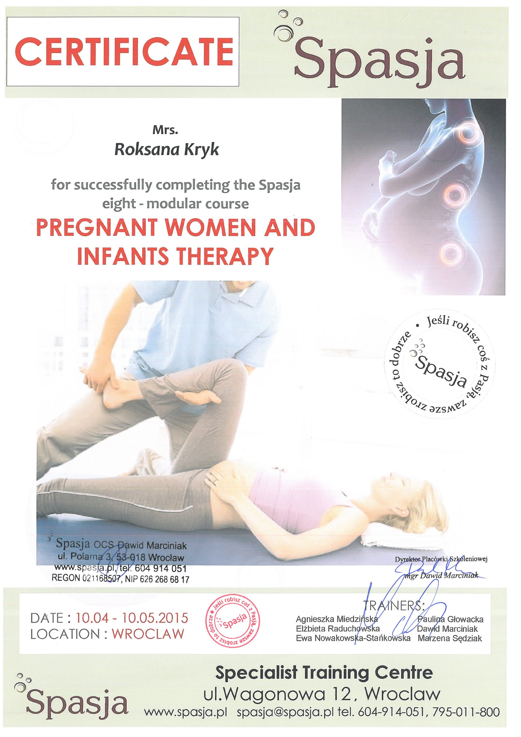 certyfikat kurs