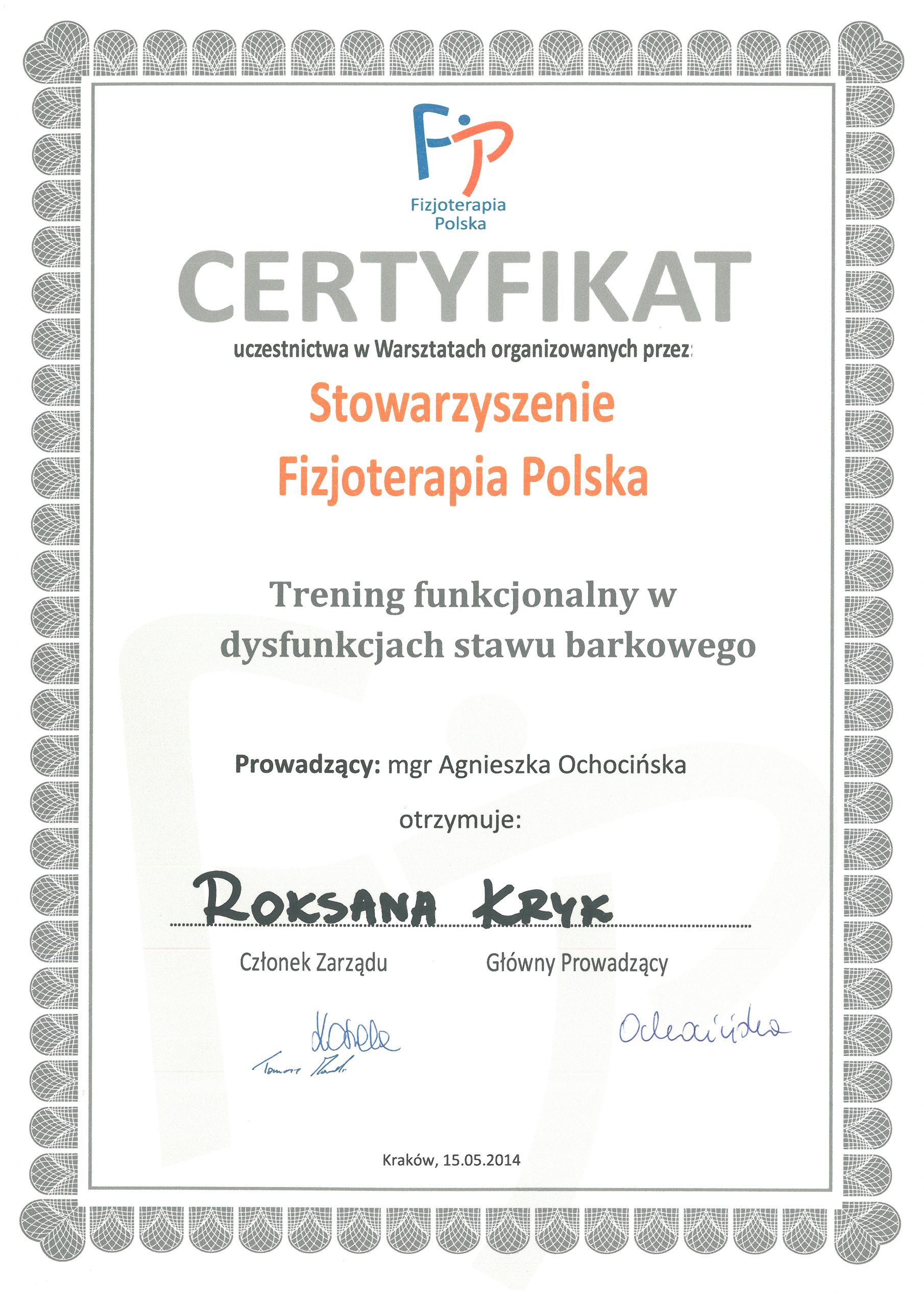 certyfikat warsztat