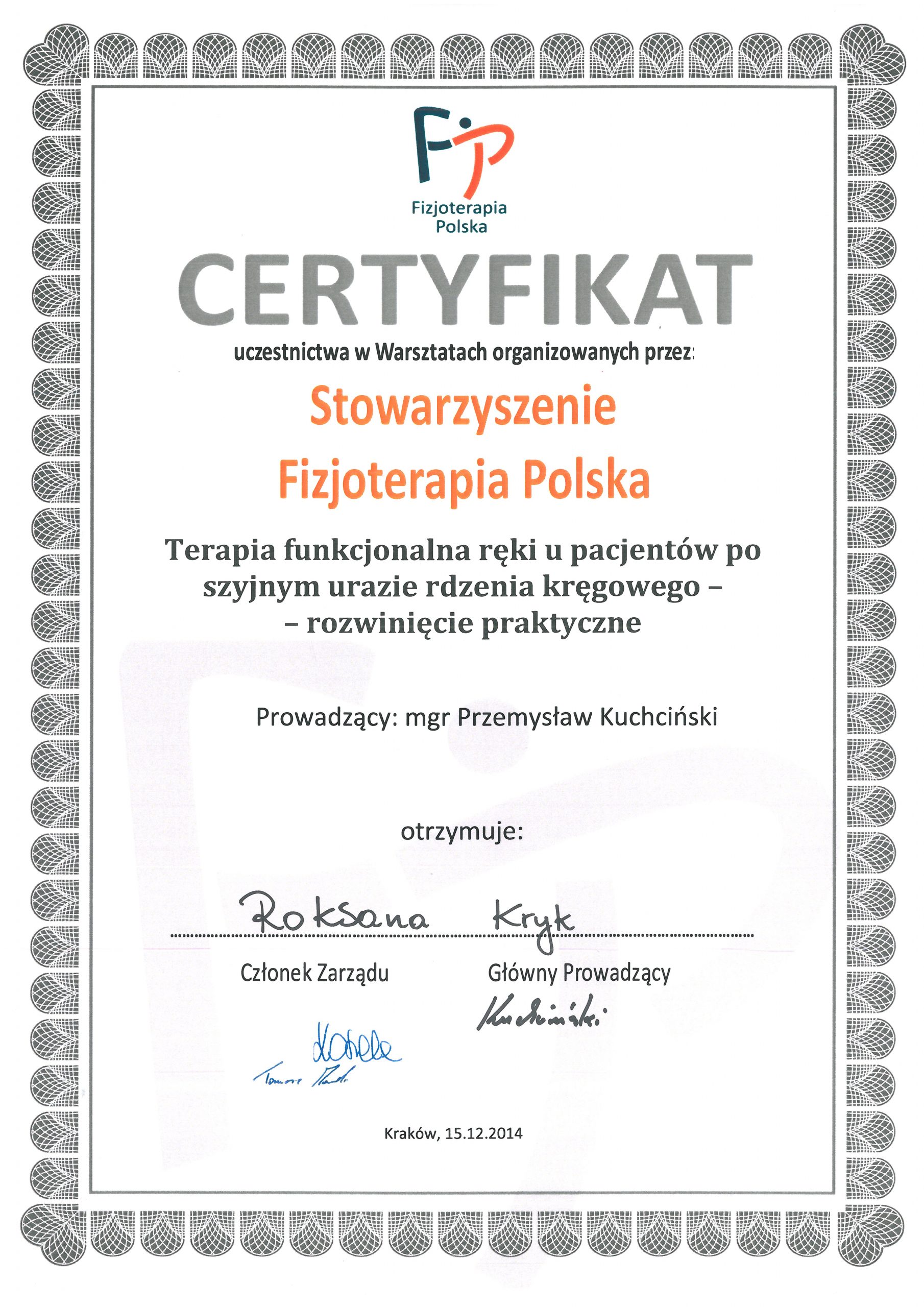 certyfikat warsztat