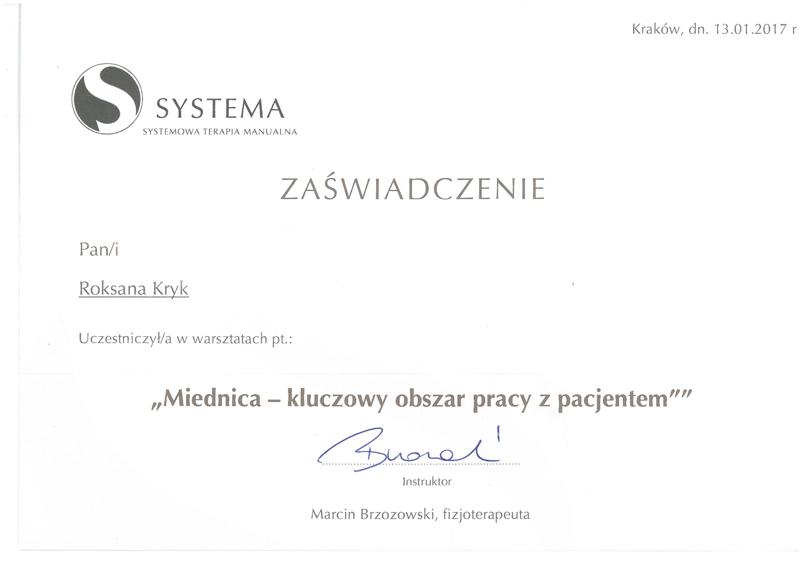 certyfikat warsztat
