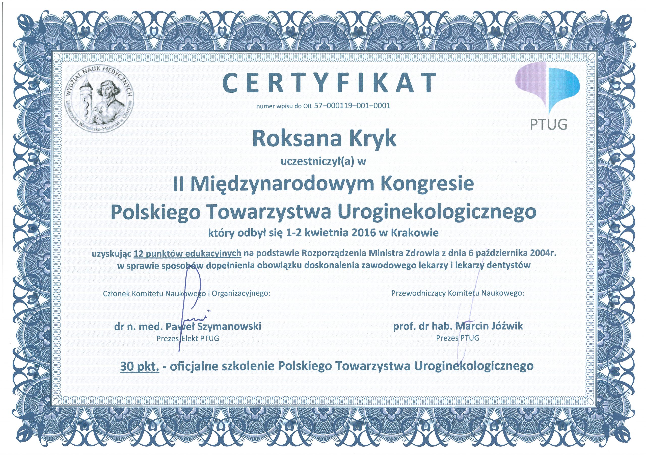 certyfikat