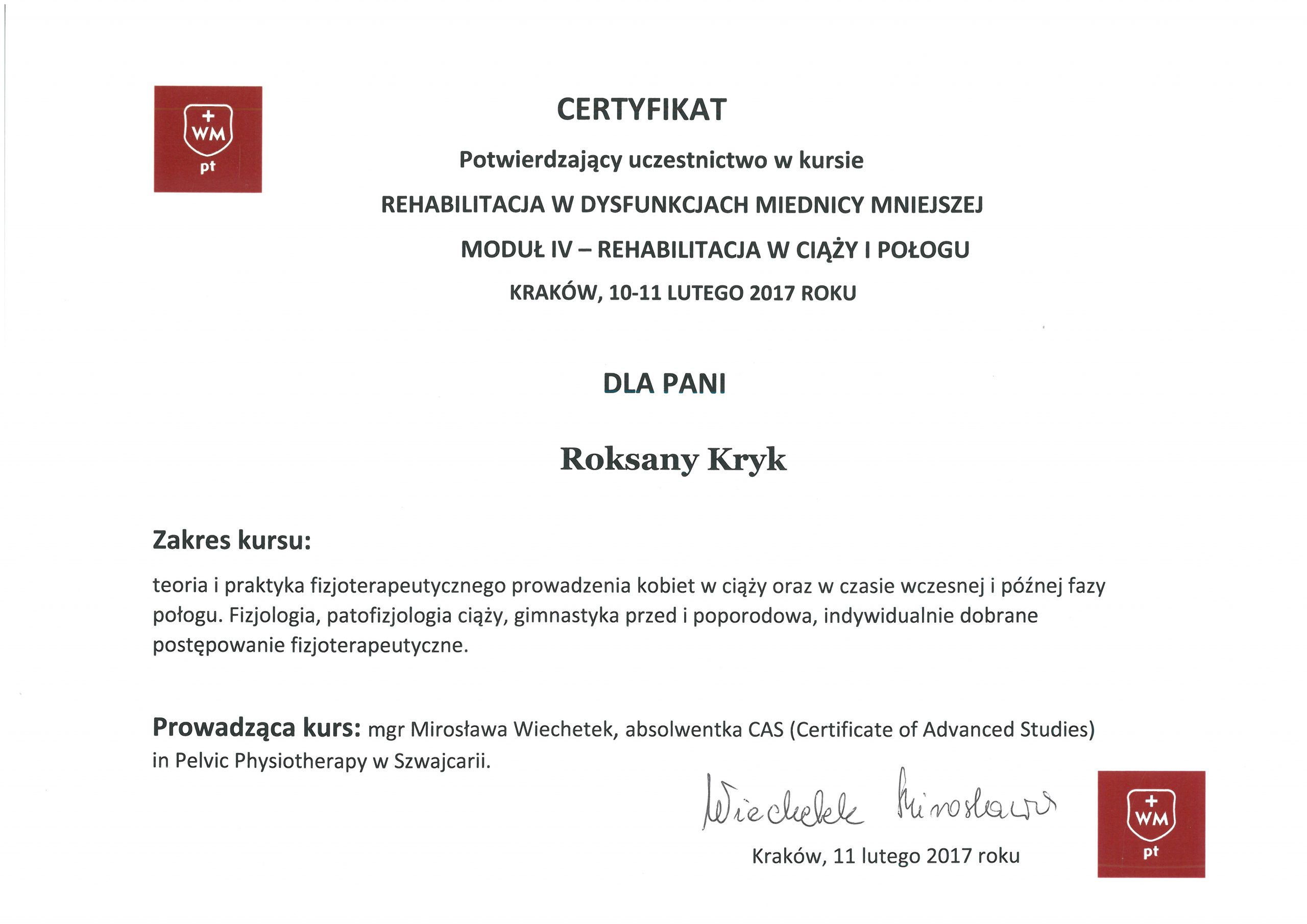 certyfikat kurs